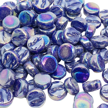 Verre Mosaique - glass mosaic -Glasmosaik-glasmozaïek-Mini Rondjes Parelmoer 8mm Koningsblauw - mosaicshop