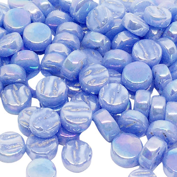Verre Mosaique - glass mosaic -Glasmosaik-glasmozaïek-Mini Rondjes Parelmoer 8mm Lichtblauw - mosaicshop