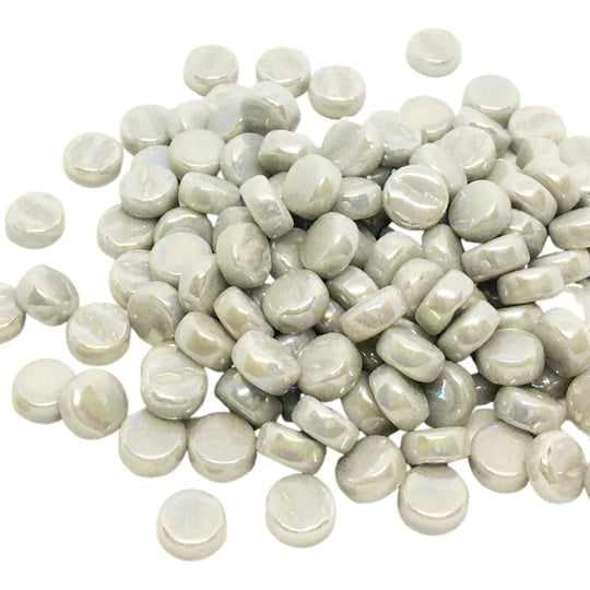 Dots Pearlised 8mm   Pale Grey