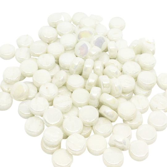 Dots Pearlised 8mm   Opal White