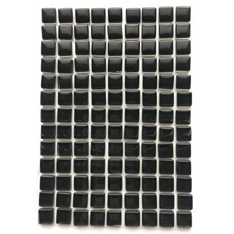 Verre Mosaique - glass mosaic -Glasmosaik-glasmozaïek-Murrini 10mm Zwart - mosaicshop