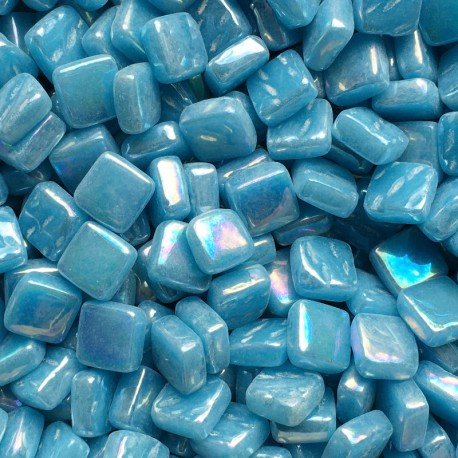 Ottoman Madreperla 8mm Blu Lago