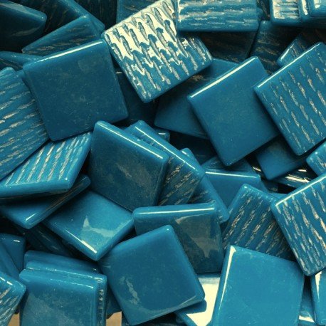 Verre Mosaique - glass mosaic -Glasmosaik-glasmozaïek-Pâte de Verre 25mm Donkerblauw Meer - mosaicshop