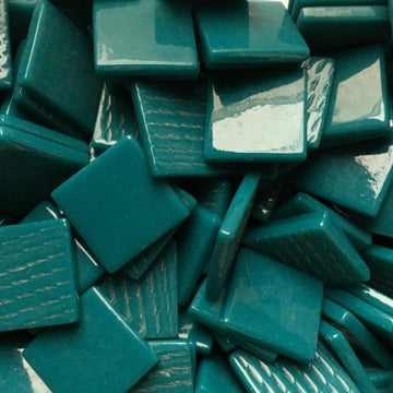 Verre Mosaique - glass mosaic -Glasmosaik-glasmozaïek-Pâte de Verre 25mm Donkercyaan - mosaicshop