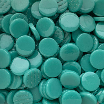 Verre Mosaique - glass mosaic -Glasmosaik-glasmozaïek-Ronde Glastegel 18mm Cyaan - mosaicshop