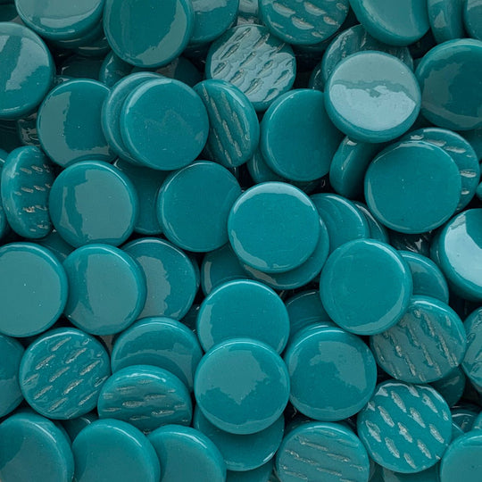 Pastilles De Verre 18mm Cyan Foncé