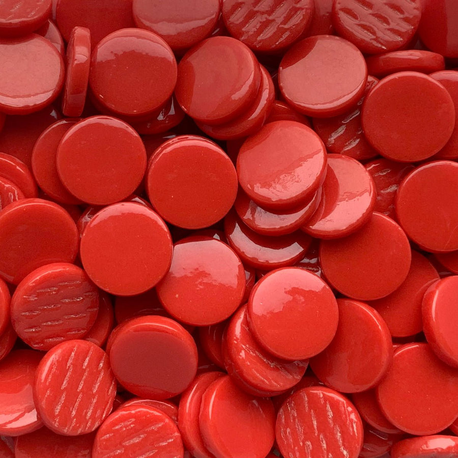 Verre Mosaique - glass mosaic -Glasmosaik-glasmozaïek-Ronde Glastegel 18mm Rood - mosaicshop