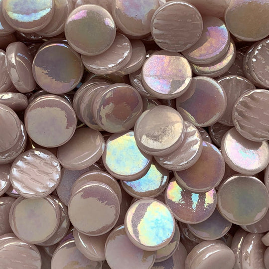 Ronde Glastegel Parelmoer 18mm Rosa Chiaro