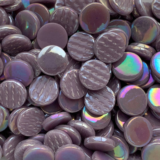 Piastrella di Vetro Rotonda Madreperla 18mm Lilla