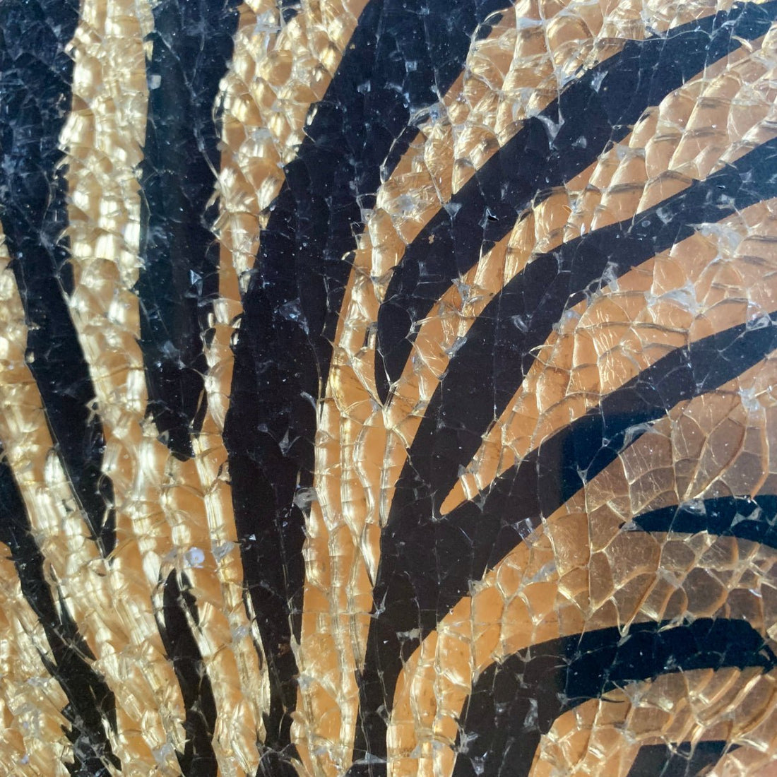 Verre Mosaique - glass mosaic -Glasmosaik-glasmozaïek-Safety Glass Zebra Zwart/Goud - mosaicshop