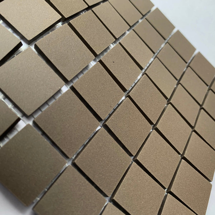 Winckelmans Anthracite – tessere di mosaico opache da 20x20 mm su rete