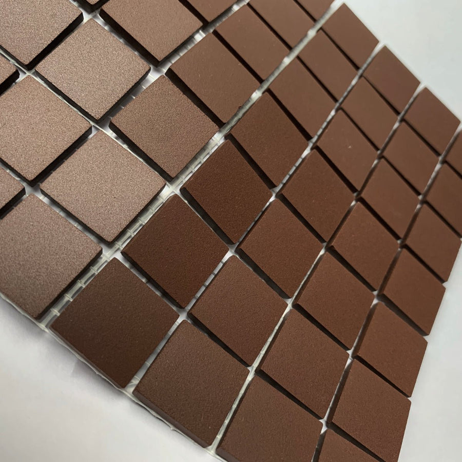 Winckelmans Brun – tessere di mosaico opache da 20x20 mm su rete
