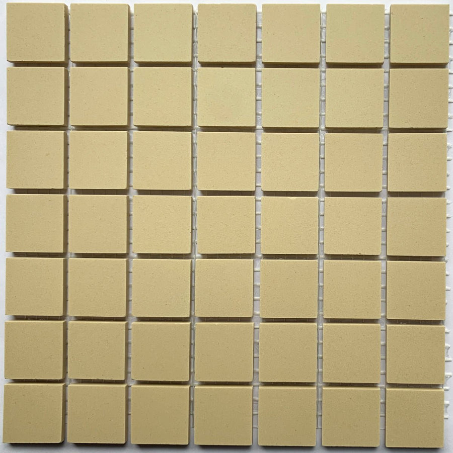 Winckelmans Ivoire – tessere di mosaico opache da 20x20 mm su rete
