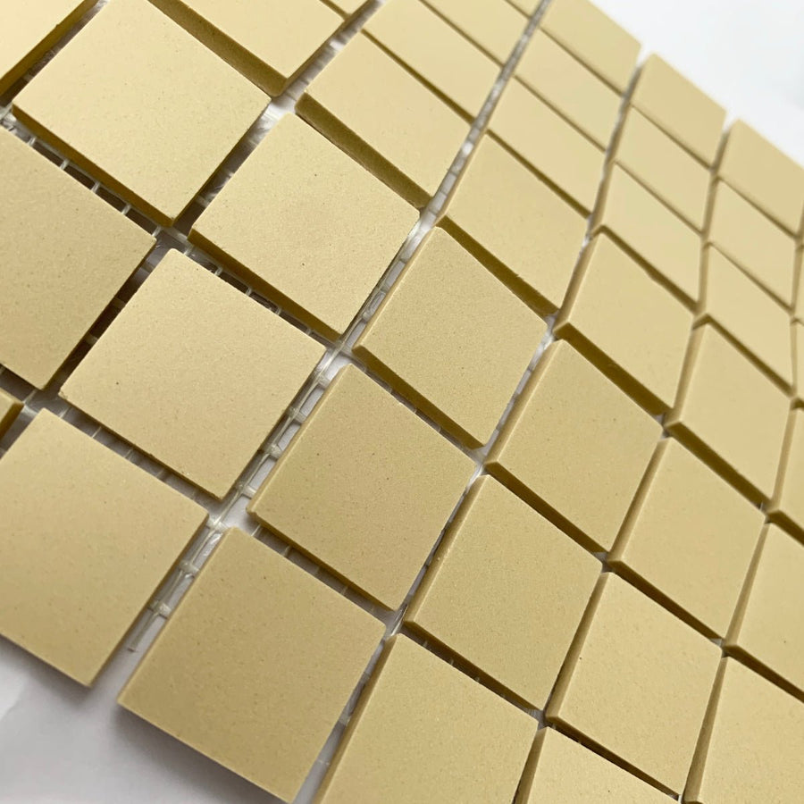 Winckelmans Ivoire – tessere di mosaico opache da 20x20 mm su rete